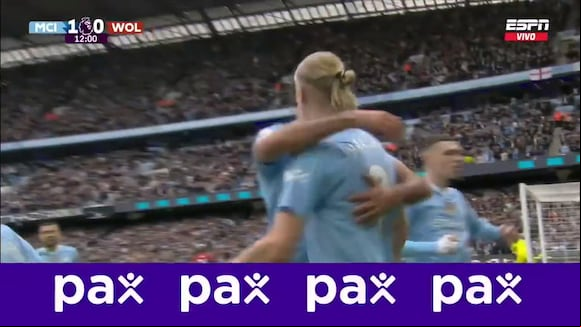 Primer gol de Haaland para el 1-0 del Manchester City vs. Wolves. (Video: ESPN)