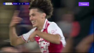 ¡Tras la expulsión! El golazo de Maghnes Akliouche para el 0-1 de Barcelona vs Mónaco