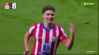 ¡Qué tal jugadón! Gol de Julián Álvarez para el 0-1 del Barcelona vs. Atlético de Madrid