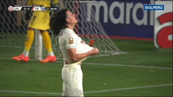 Gol de William Riveros para el 2-0 de Universitario vs Cienciano. (Vídeo: GOLPERU).