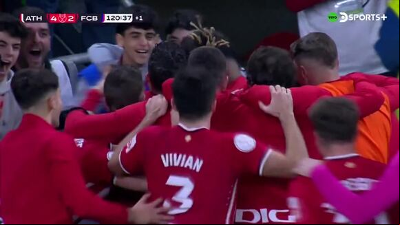 Nico Williams anotó el 4-2 de Athletic Club vs. Barcelona, por Copa del Rey. (Video: DSports)