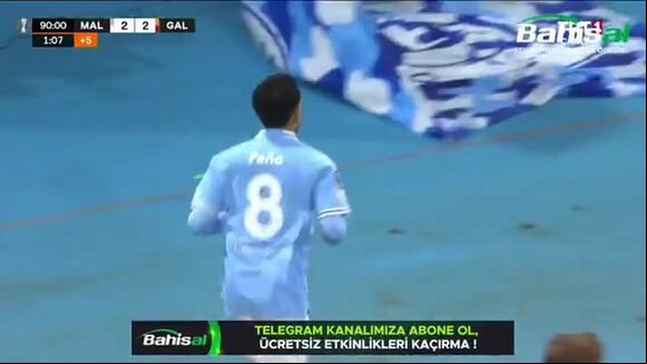 Golazo de Sergio Peña para el 2-2 del Malmo vs Galatasaray por la Europa League. (Video: Mac Gol Burada)