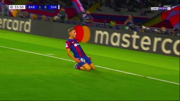 Gol de Fermín López en el 2-0 de Barcelona vs. Shakhtar. (Video: Bein Sports)