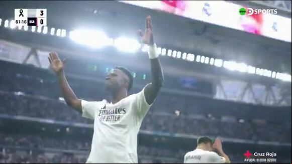 El 3-0 de Real Madrid ante Osasuna llegó por medio de 'Vini'. (Video: DSports)
