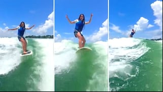 Video viral: Shakira se muestra surfeando con gran técnica